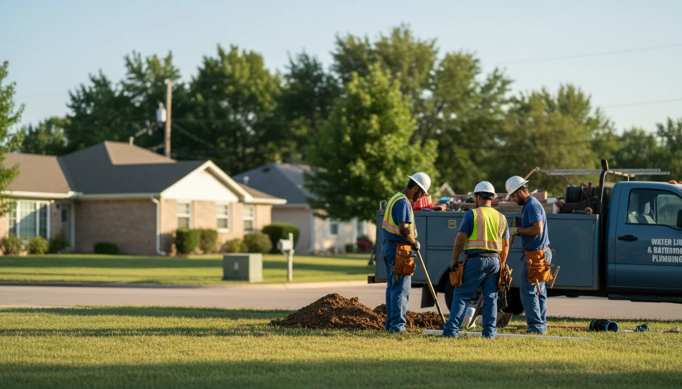 Residential water line and bathroom plumbing service in San Marcos, TX